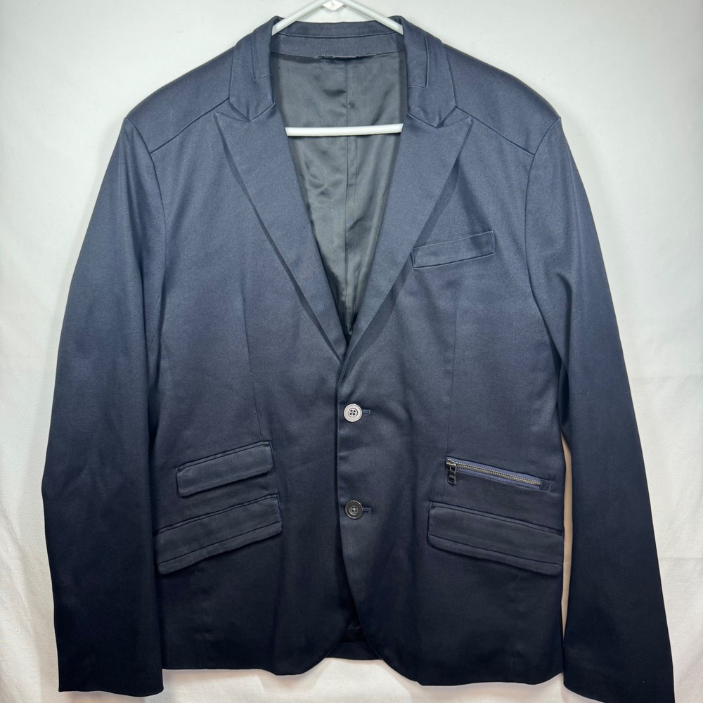 Armani Exchange Men's Navy‎ Blue Two Button Blazer Jacket Modern Casual Sz Large